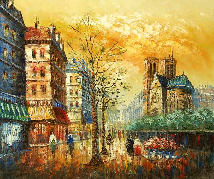 Tranh Sơn Dầu Phố Hiện Đại 409